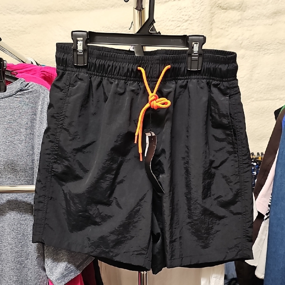 Nwt 32 Waist Black Shorts with Orange Drawstring #139